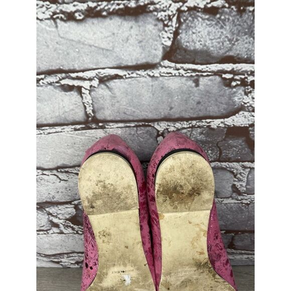 Osvaldo Pericoli Pink Leather Spots VTG Designer Ballet Flats Women 7M US/37.5EU - Picture 7 of 16
